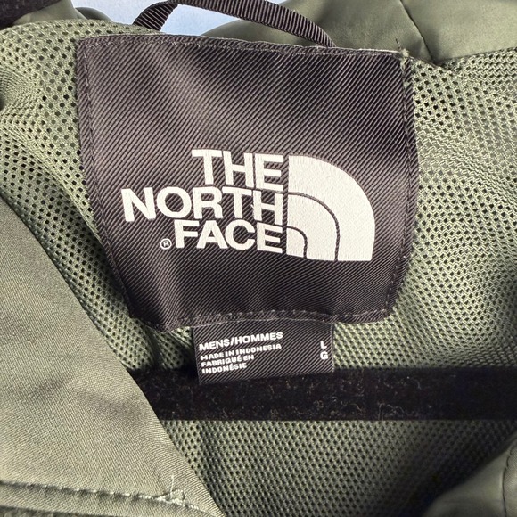 The North Face Men's Long Green Rain Jacket Large Hooded Gorpcore Lightweight - Picture 2 of 11